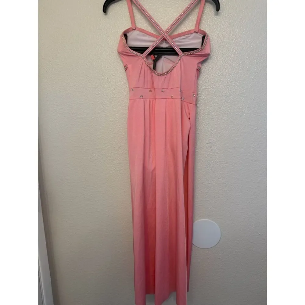 Kelle solo dance costume pink custom maxi slip dress leotard IN MY MIND 8428 LC